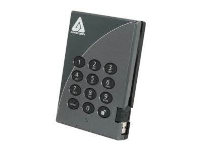 APRICORN Aegis Padlock 750GB USB 2.0 Secure 256-bit AES Hardware Encrypted Portable Hard Drive A25-PL256-750
