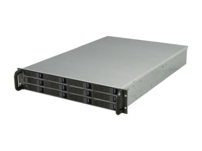 NORCO RPC-2212 Black 2U Rackmount Server Case with 12 Hot-Swappable SATA/SAS Drive Bays - OEM