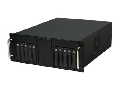 iStarUSA D-410-B10SA Black Zinc-Coated Steel 4U Rackmount 10-Bay Stylish Storage Server Case 4 External 5.25" Drive Bays