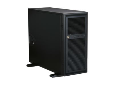 Athena Power CA-SWH01B90 Black Steel Pedestal Server Case With EPS-12V 900W Green PFC Dual Fan Power Supply 8 External 5.25" Drive Bays