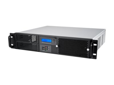Athena Power RM-2UD220S558 Black 1.2mm Thickness Steel 2U Rackmount Server Case 550W 80PLUS 2 External 5.25" Drive Bays with LED temperature display - OEM