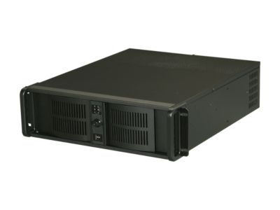 iStarUSA D Storm D300-40R2UP-RAIL24 Black Aluminum / Steel 3U Rackmount Compact Stylish Server Case 400W Redundant 4 External 5.25" Drive Bays