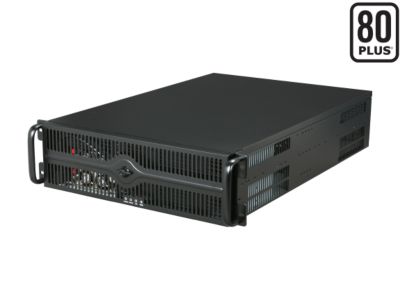 Athena Power RM-3U364BR508 Black 1.2mm SECC Japanese Steel 3U Rackmount Server Case with 80 PLUS EPS-12V 500W Mini Redundant Power Supply 4 External 5.25" Drive Bays