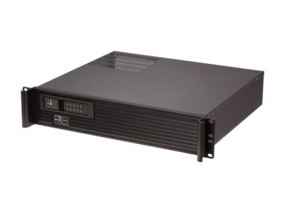 iStarUSA D213MATX-DE1BK Black Front Bezel Aluminum / Steel 2U Rackmount Compact Server Case