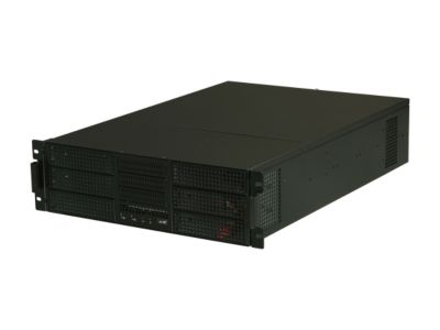 iStarUSA E Storm Rugged E306L-40R2UP-RAIL24 Black Aluminum / Steel 3U Rackmount Server Case 400W Redundant 6 External 5.25" Drive Bays