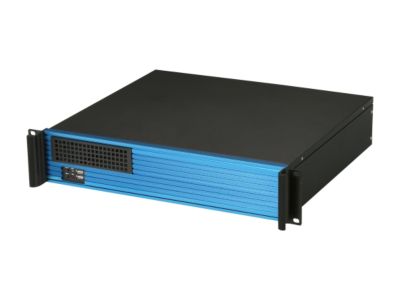 iStarUSA D-213-MATX-BLUE Metal/ Aluminum 2U Rackmount microATX Server Chassis 1 External 5.25" Drive Bays - OEM