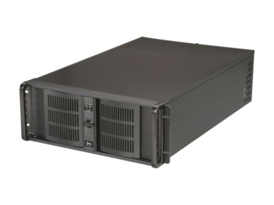 iStarUSA D407L-DE6BL Black 4U Rackmount High Performance Server Case -Blue Tray 3 External 5.25" Drive Bays - OEM