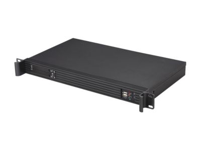 Athena Power RM-1U122ITXH2125 Black 1.2mm Steel 1U Rackmount Server Case w/ 2-in-1 2.5" HDD Backplane Unit FlexATX 250W