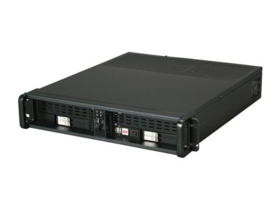 iStarUSA D200ND-25M4SA-35 Steel 2U Rackmount Compact Stylish Server Case with Rails 350W 2 External 5.25" Drive Bays - OEM
