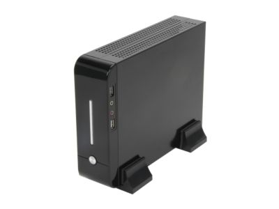 iStarUSA S-0112-DT Black Steel / Plastic Desktop Compact Stylish Mini-ITX Enclosure with 120W PSU and Desktop Stand 120W