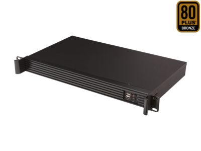 Athena Power RM-1U102ITX40 Black 1.2mm Steel 1U Rackmount Server Case 400W 80PLUS Bronze - OEM