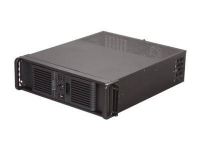 iStarUSA D-300-PFS-25P3 Black Steel / Plastic 3U Rackmount Compact Stylish Chassis w/ Front-mounted 250W Power Supply 250W 2 External 5.25" Drive Bays