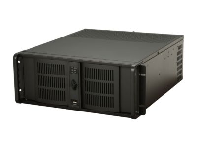 iStarUSA D-400-6/Q Black Aluminum / Steel 4U Rackmount Server Case-Quiet Version 580W 6 External 5.25" Drive Bays