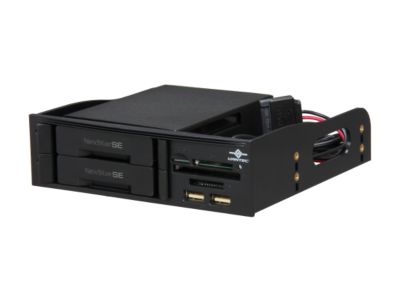 Vantec NexStar SE MRK-525CRU2 Dual 2.5" SATA 6Gb/s SSD/HDD Mobile Rack with All-In-One Memory Card Reader & USB 2.0 Ports, SATA III ready (Supports 7, 9.5, 12.5, 15mm height SSD/HDD)