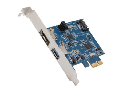 SYBA Combo Ports USB 3.0 + SATA 6G PCI-e Card, Switchable SATA Port Model SY-PEX50043