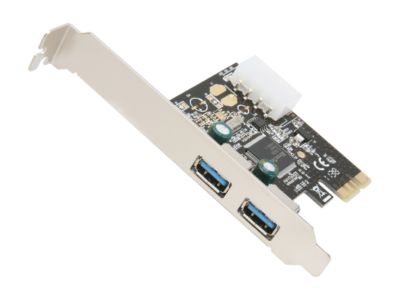 SYBA USB 3.0 2-port PCI-e Card with 5V Molex Power Connector Model SD-PEX20093
