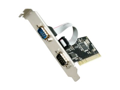 SYBA PCI 2-Port Serial DB9 RS232 Card with Low Profile Bracket - RoHS Model SD-PCI15025