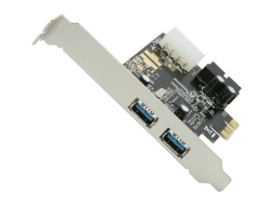 SYBA USB 3.0 2-port PCI-e Controller Card, VLI VL80x Chipset, with On-board 20-pin HeModel SD-PEX20122