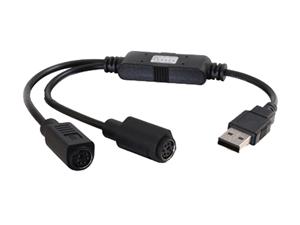 Cables To Go 32185 1ft USB to PS/2 Keyboard/Mouse Adapter Cable - Black