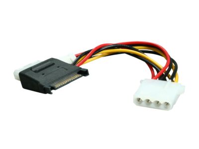 BYTECC SATA-2LP4F SATA Power Input 15pin to MOLEX 4pin + Floppy Power Adapter Cable