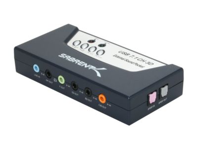 SABRENT USB-SND8 8-Channel 3D USB 2.0 External 7.1 Surround Sound Box w/Digital Output