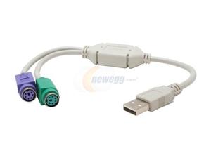 SABRENT SBT-CPS2 USB to PS/2 (Dual PS/2) Converter Adapter Cable