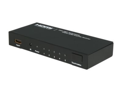 BYTECC HMSW501SM Ultra High Performance 5 Ports HDMI® Amplifier Switcher w/ Remote Control & Inte