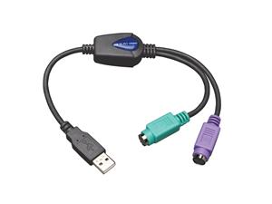 Tripp Lite U219-000-R USB to PS/2 Adapter (USB A Male to 2x Mini-Din6 Female)