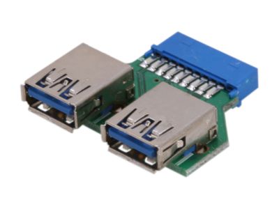 Koutech IO-UU230 USB 3.0 20-Pin ICC to Dual Type-A Adapter