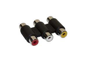 Aleratec Female to Female 3 RCA Connector Adapter