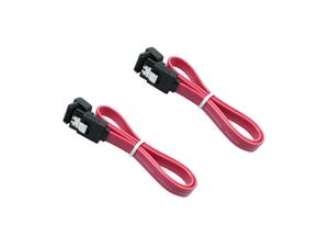 Aleratec Left Angle to Straight SATA 2.0 Data Cable with Clip 12 Inch 2-Pack