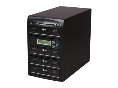 Systor Black 1 to 4 16X DVD+R 8X DVD+RW 4X DVD+R DL 16X DVD-R 6X DVD-RW 40X CD-R 24X CD-RW Blu Ray SATA 12X Duplicator + 500GB HDD + USB 2.0 Model 04ALTABR12