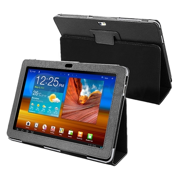 Black Leather Skin Cover Case+Stand For Samsung Galaxy Tablet 10.1 P7500(no incluye tablet) funda de cuero