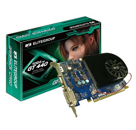 ECS VC NGT440-1GQI-F1 GT440 DDR5 1GB  VGA-DVI-HDMI 128 Bit