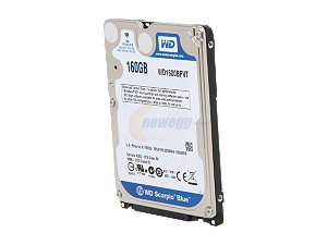 Western Digital HDD 160GB WD1600BPVT SATA Mobile Storage 5400 rpm 8MB Cache Bare Drive