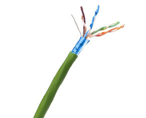 Cable Cat.6, 100 ohms, Sólido F/UTP LSZH 4 Pares Color Verde bobina 500 mts