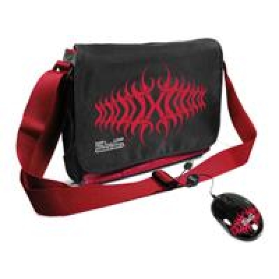 KlipX Kit Netbook Carrying Case Mouse Hipster USB Red