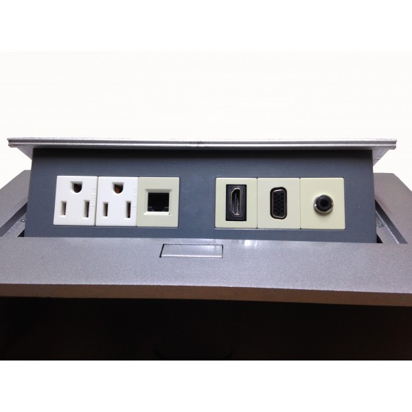Panel con Conectores Redleaf para Escritorio 2 Poder, VGA, HDMI, Audio, RJ45