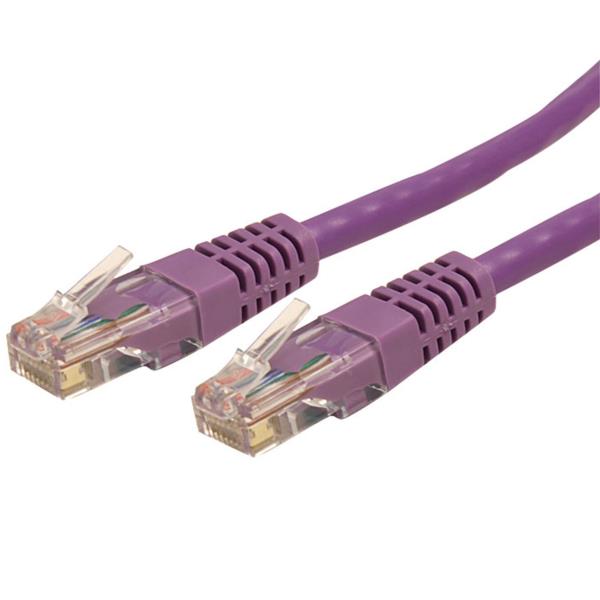 Cable de Red 3m Categoría Cat6 UTP RJ45 Gigabit Ethernet ETL - Patch Moldeado -  Morado