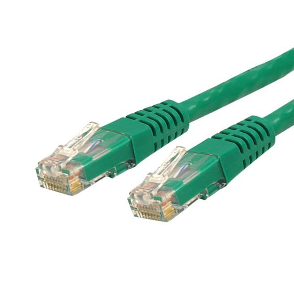 Cable de Red 10.6m Categoría Cat6 UTP RJ45 Gigabit Ethernet ETL - Patch Moldeado - Verde