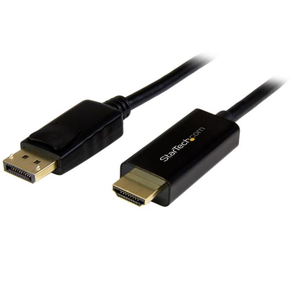 Cable Convertidor DisplayPort a HDMI de 2m - Color Negro - Ultra HD 4K