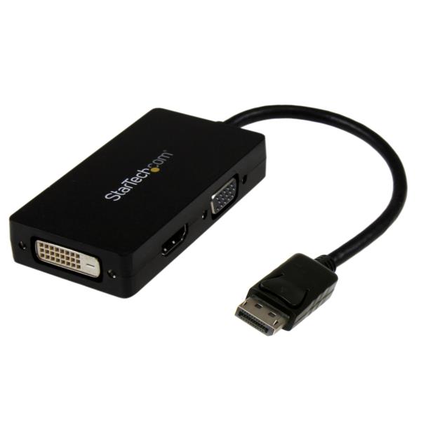Adaptador DisplayPort a VGA DVI o HDMI - Convertidor A/V 3 en 1 para viajes - 1080p - 1920x1200