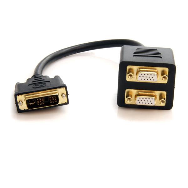 Cable 30cm Divisor Splitter de Video DVI-I a 2 Puertos VGA - Adaptador
