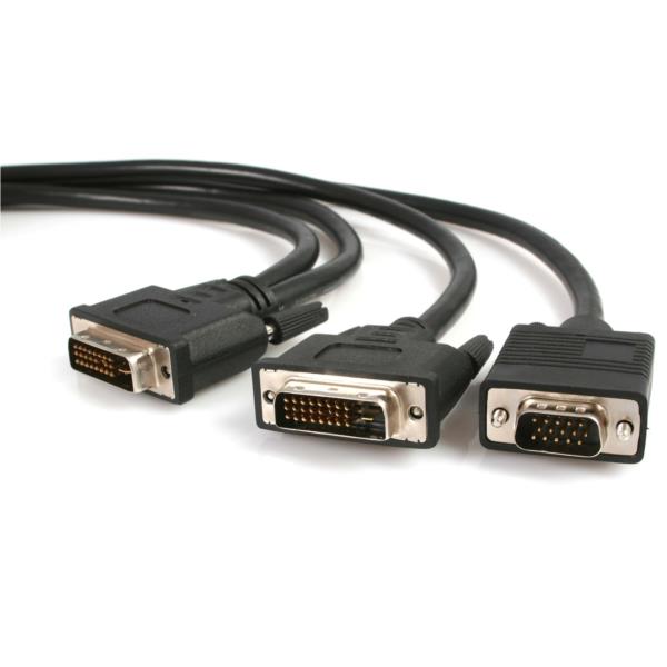 Cable de 1.8m Divisor DVI-I Macho a DVI-D y VGA Macho - Cable Splitter Adaptador DVI-I a DVI-D y HD15