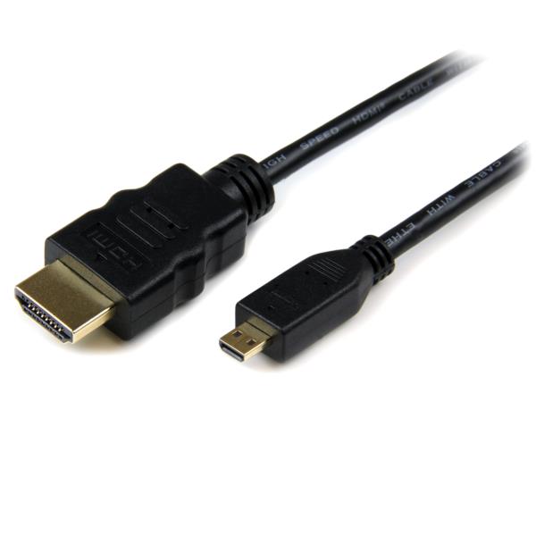 Cable HDMI® de alta velocidad con Ethernet a Micro HDMI 3m - 2x Macho - Adaptador Negro