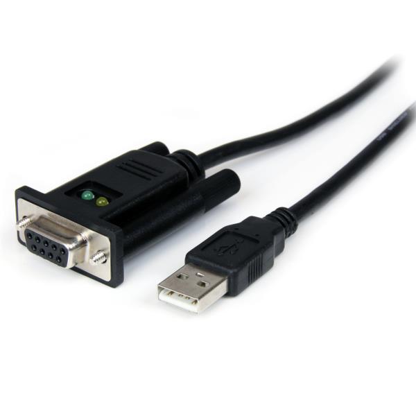 Cable de 1m Adaptador de 1 Puerto USB a Módem Nulo Null Serial DB9 RS232 DCE con FTDI
