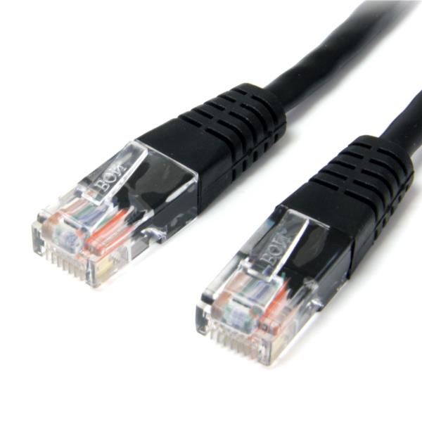 Cable de Red 3m Categoría Cat5e UTP RJ45 Fast Ethernet - Patch Moldeado - Negro