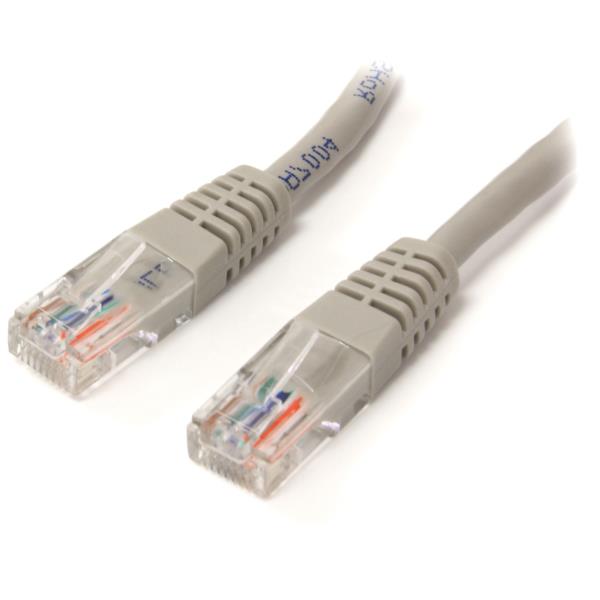 Cable de Red 1.8m Categoría Cat5e UTP RJ45 Fast Ethernet - Patch Moldeado - Gris