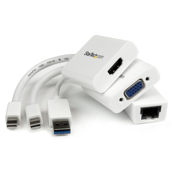 Juego de Adaptadores para MacBook Air® - Mini DisplayPort? a VGA / HDMI® - USB 3.0 a Ethernet Gigabit