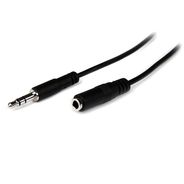 Cable de 2m de Extensión de Audífonos Mini-Jack 3.5mm Estéreo Macho a Hembra - Delgado